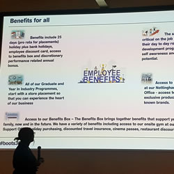 A picture of the opening slides for the Boots Presentation.